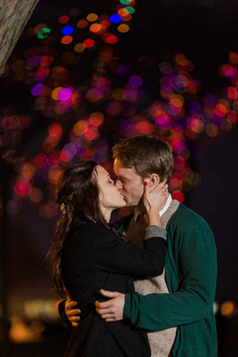 vancouver christmas lights engagement photos