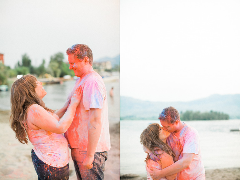 holi colored powder engagement photos vancouver