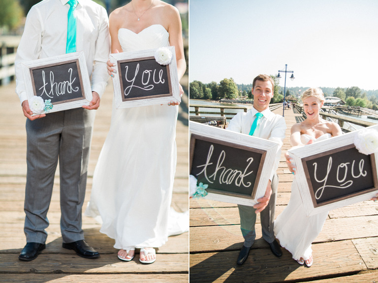 dock thank you sign wedding