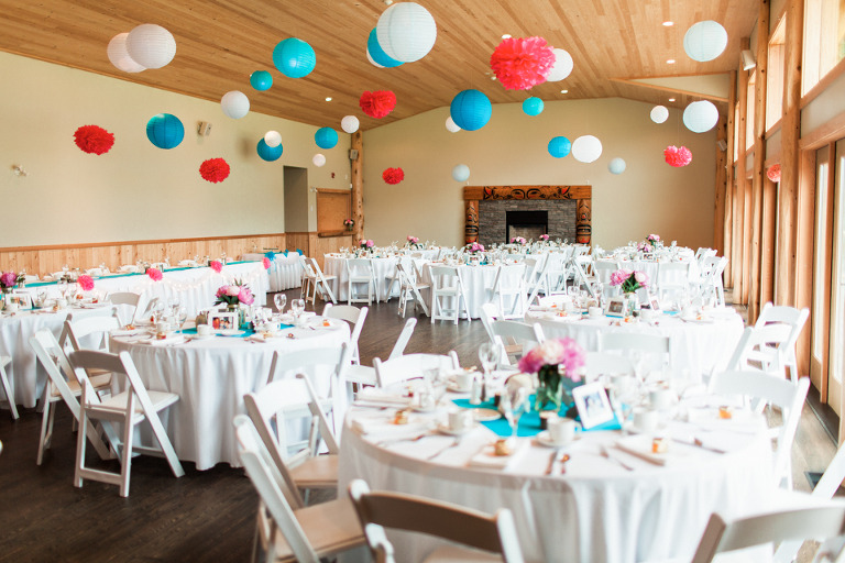 Fraser River Fishing Lodge Wedding reception area