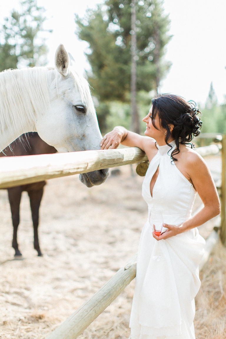 horse bride wedding
