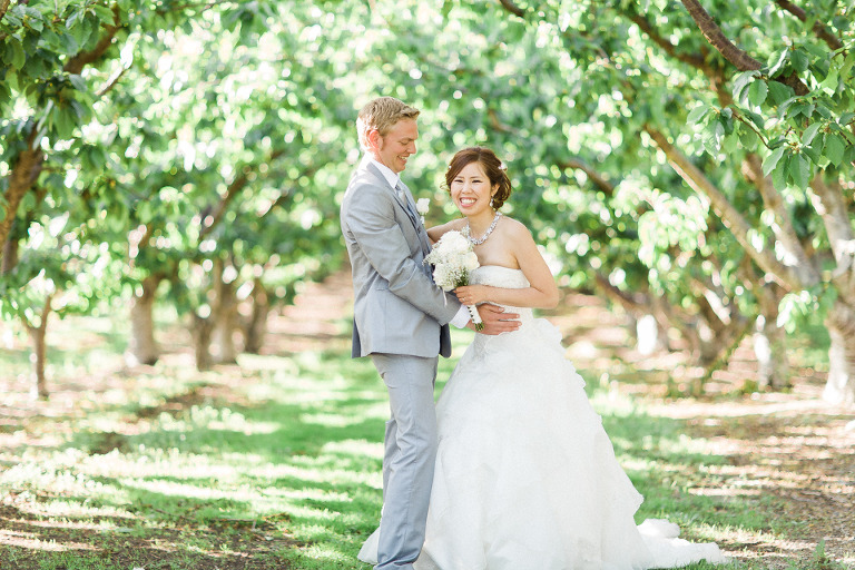 peachland cherry tree orchard wedding